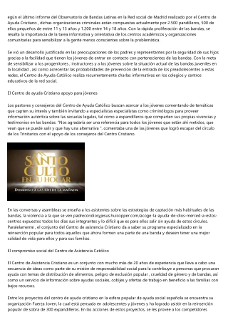 Un centro de ayuda cristiana solo puede ser bueno