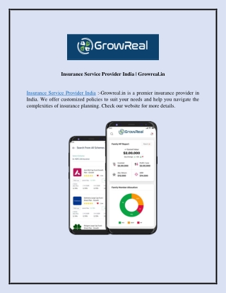 Insurance Service Provider India  Growreal.in