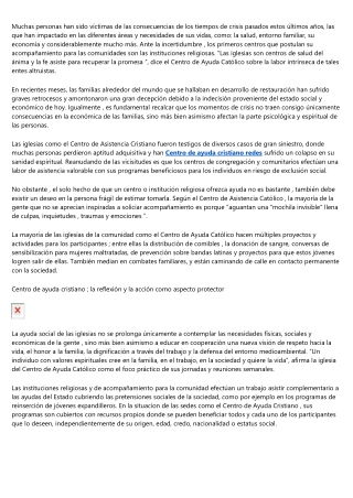 Por un centro de ayuda cristiano en cada barrio