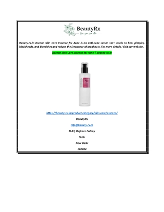 Korean Skin Care Essence for Acne  Beauty-rx.in