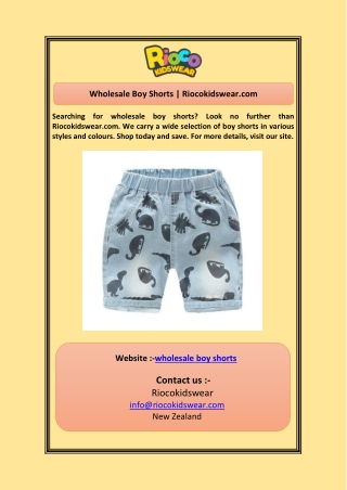 Wholesale Boy Shorts  Riocokidswear.com