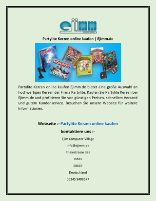Partylite Kerzen online kaufen
