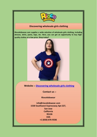 Discovering wholesale girls clothing