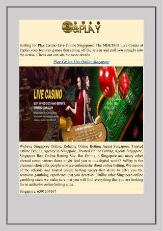 Play Casino Live Online Singapore 8nplay.com