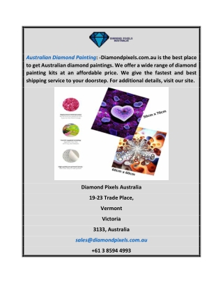 Australian Diamond Painting Diamondpixels.com.au