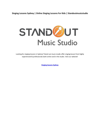 Singing lessons Sydney