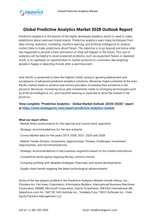 2021 Predictive Analytics Industry Global Analysis Report