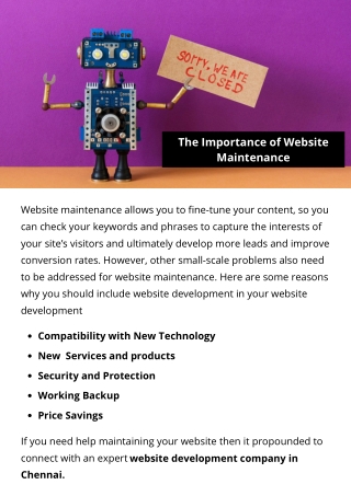 The Importance of Website Maintenance