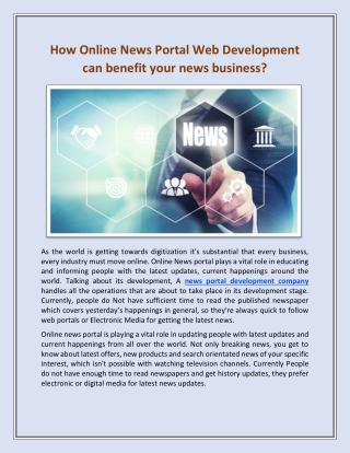 How Online News Portal Web Development can benefit your news business