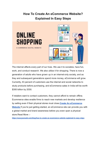How To Create An eCommerce Website? Explained In Easy Steps