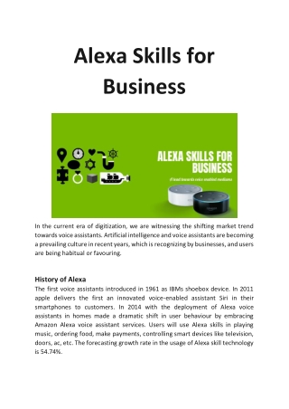 Benefits of Alexa to Business Entities