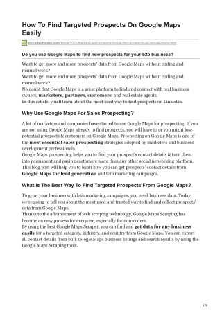 1How To Find Targeted Prospects On Google Maps Easily