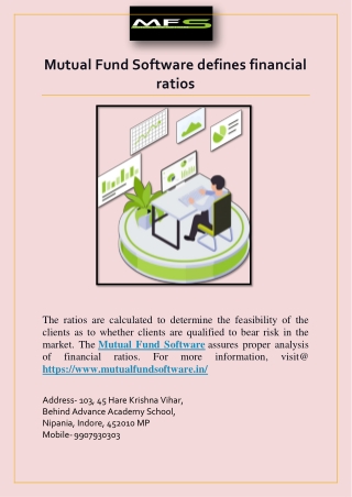 Mutual Fund Software defines financial ratios