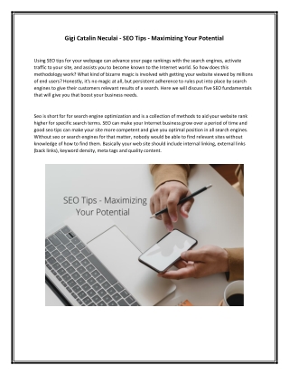 Gigi Catalin Neculai - SEO Tips - Maximizing Your Potential