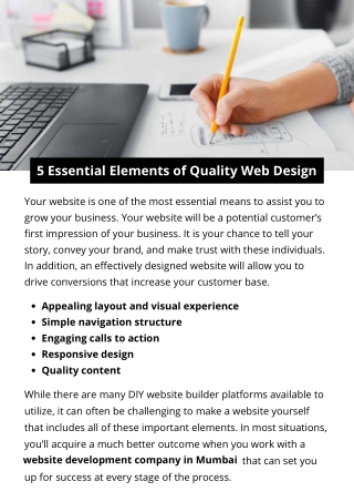 5 Essential Elements of Quality Web Design