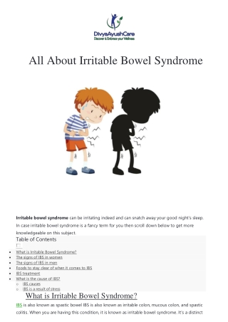 All About Irritable Bowel Syndrome
