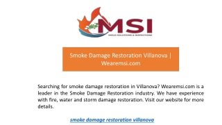 Smoke Damage Restoration Villanova | Wearemsi.com