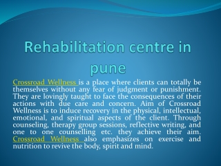 Rehabilitation centre in pune