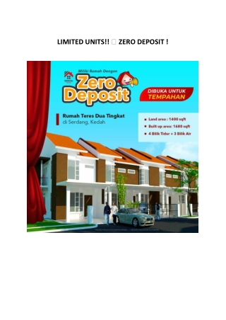 LIMITED UNITS!️ ZERO DEPOSIT