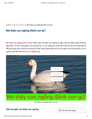 Mơ thấy con ngỗng đánh con gì_ - Kubet Ab