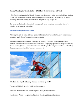 Facade Cleaning Services in Dubai -  SMG Pest Control Services in Dubai_organized
