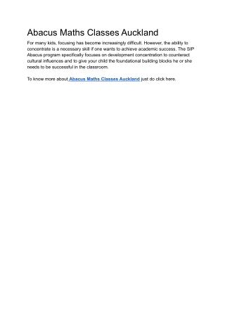 Abacus Maths Classes Auckland