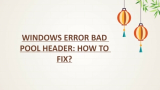 WINDOWS ERROR BAD POOL HEADER_ HOW TO FIX_