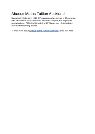 Abacus Maths Tuition Auckland