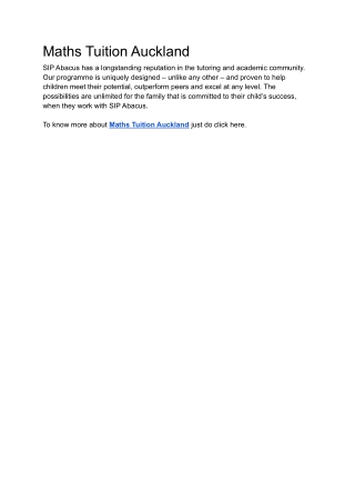 Maths Tuition Auckland