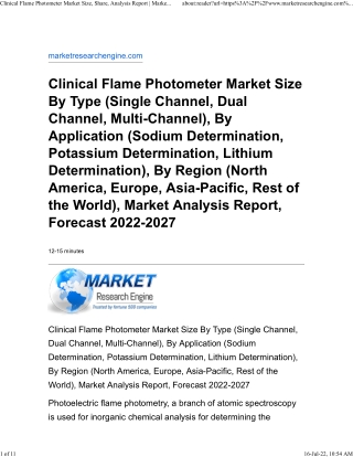 Clinical Flame Photometer Market