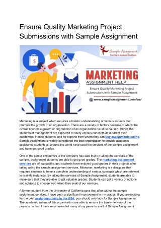 Ensure Quality Marketing Project Submissions with Sample Assignment