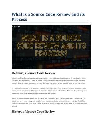 What is a Source Code Review and its Process