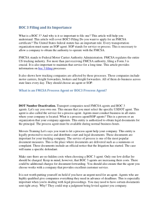 BOC 3 Filing and its Importance d