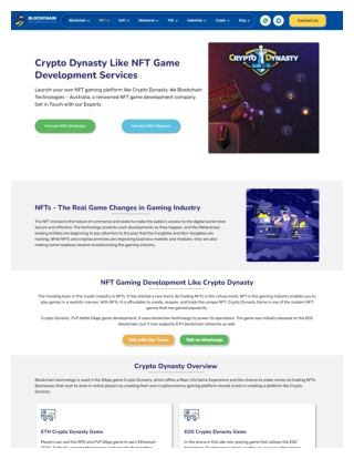 Crypto Dynasty Like NFT Game Development Services in Australia