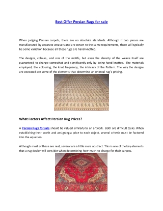 Best Offer Persian Rugs for sale