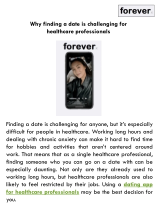 Why finding a date is challenging for healthcare professionals
