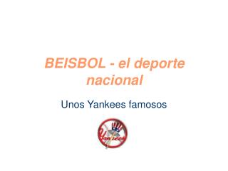 BEISBOL - el deporte nacional