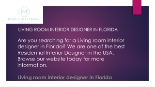 Living Room Interior Designer in Florida  DLT Interiors