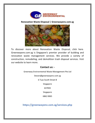 Renovation Waste Disposal Greenwayenvcomsg