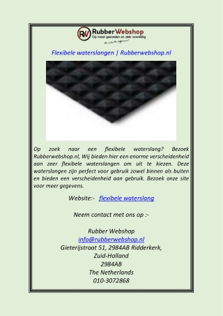 Flexibele waterslangen Rubberwebshop.nl