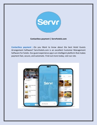 Contactless payment  Servrhotels.com