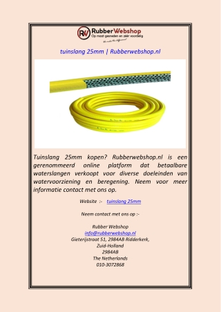 tuinslang 25mm Rubberwebshop.nl