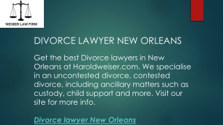 Divorce Lawyer New Orleans  Haroldweiser.com