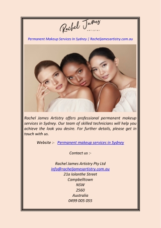 Permanent Makeup Services In Sydney Racheljamesartistry.com.au