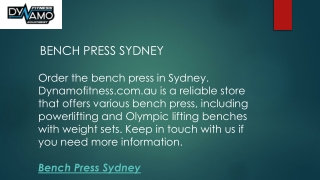 Bench Press Sydney  Dynamofitness.com.au