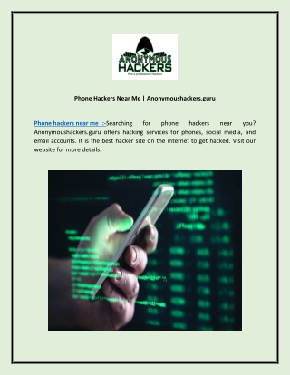 Phone Hackers Near Me  Anonymoushackers.guru