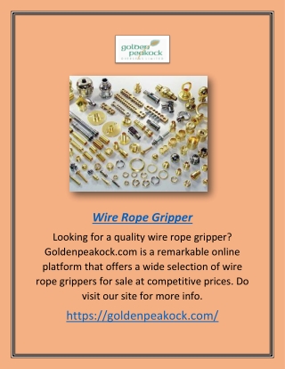 Wire Rope Gripper | Goldenpeakock.com