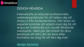 design hemsida  Interwebsite.se