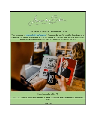 Coach Exécutif Professionnel | Alexandererber.com/fr