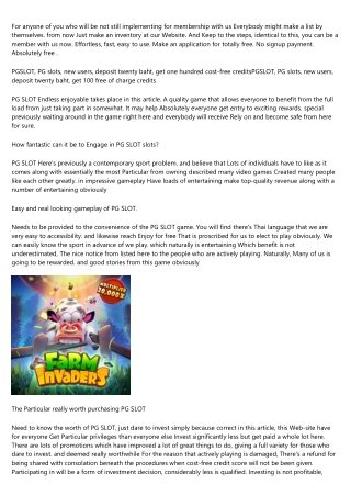 Easy and realistic gameplay of PG SLOT.